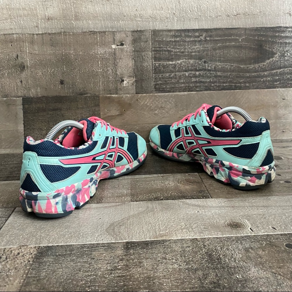 Asics Gel Frantic 7 T3A6Q Womens Running Shoes Aqua Pink Midnight Blue Size 10. - Picture 8 of 10
